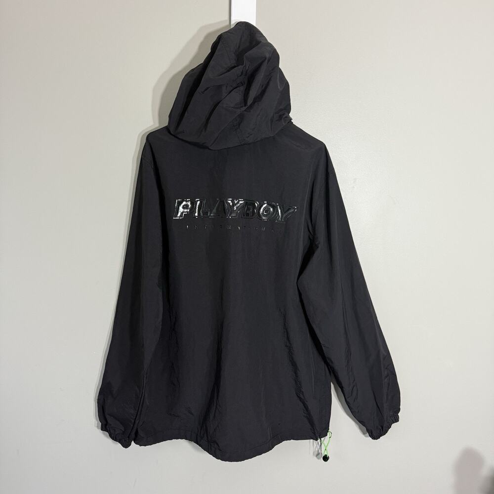 Playboy Pacsun Black Technical 1/4 Zip Hooded Wind Breaker Jacket Men’s Size M